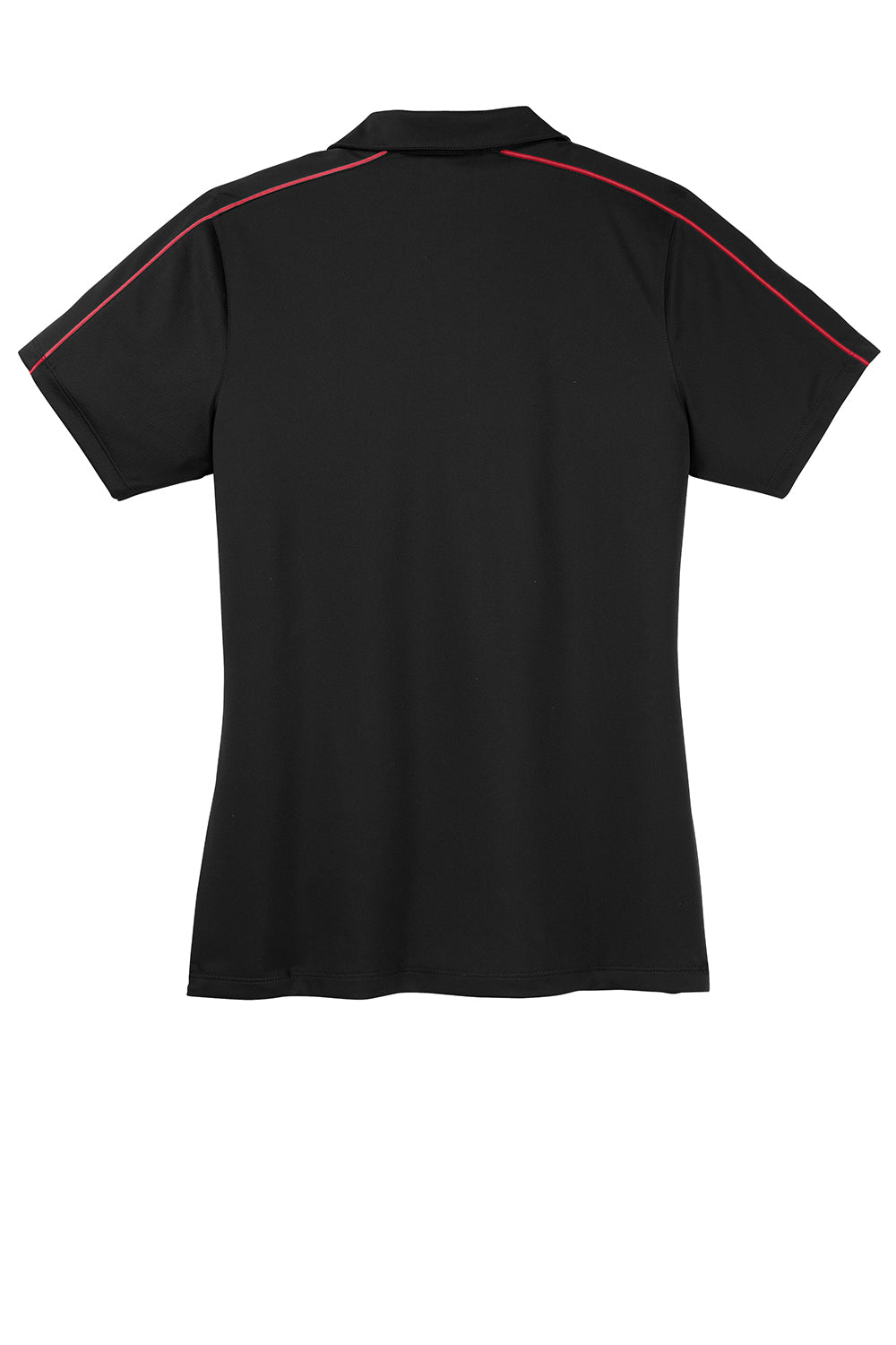 Sport-Tek Womens Sport-Wick Moisture Wicking Short Sleeve Polo Shirt - Black/True Red - Closeout