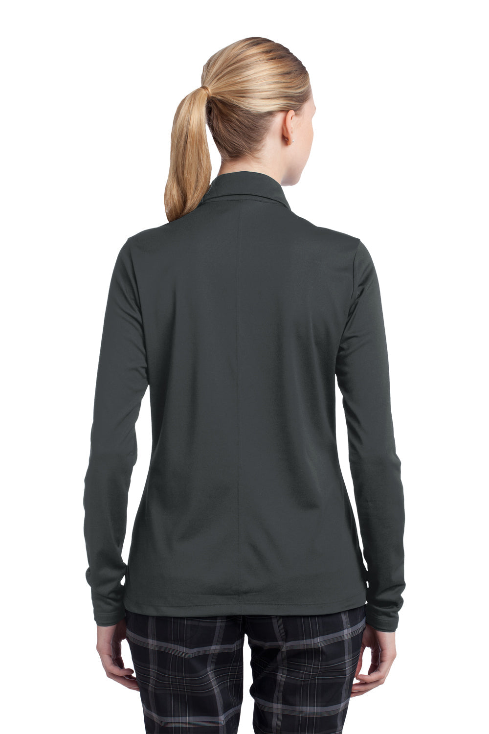 Nike Womens Stretch Tech Dri-Fit Moisture Wicking Long Sleeve Polo Shirt - Anthracite Grey - Closeout