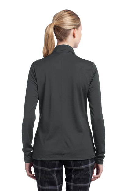 Nike Womens Stretch Tech Dri-Fit Moisture Wicking Long Sleeve Polo Shirt - Anthracite Grey - Closeout