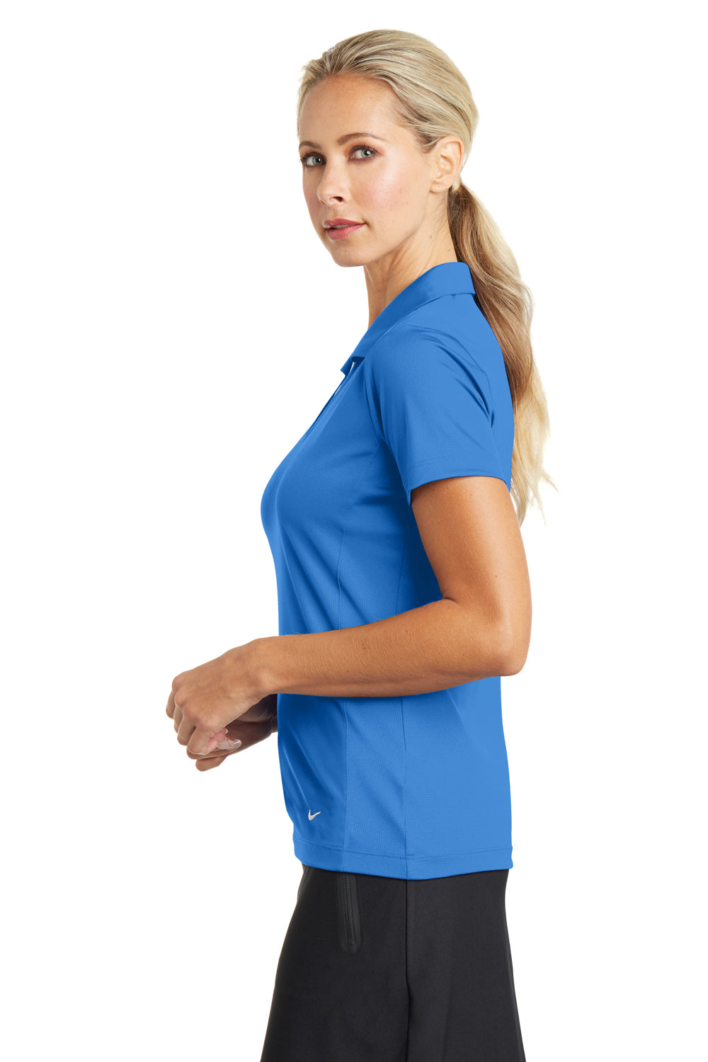 Nike Womens Dri-Fit Moisture Wicking Short Sleeve Polo Shirt - Brisk Blue