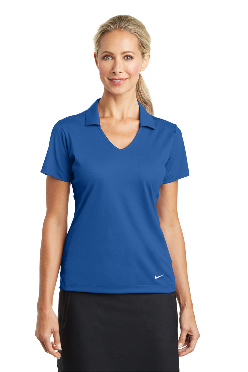 Nike Womens Dri-Fit Moisture Wicking Short Sleeve Polo Shirt - Gym Blue