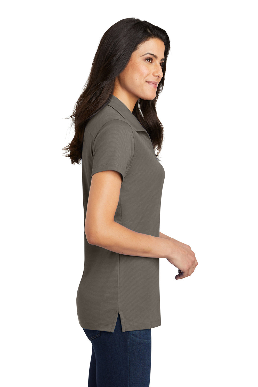 Port Authority Womens Rapid Dry Moisture Wicking Short Sleeve Polo Shirt - Smoke Grey
