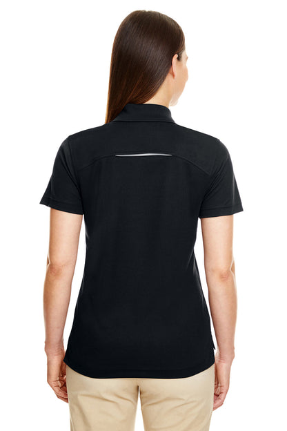 Core 365 Womens Radiant Performance Moisture Wicking Short Sleeve Polo Shirt - Black
