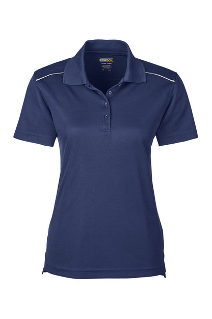 Core 365 Womens Radiant Performance Moisture Wicking Short Sleeve Polo Shirt - Classic Navy Blue