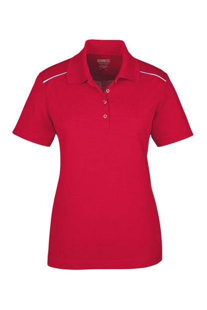 Core 365 Womens Radiant Performance Moisture Wicking Short Sleeve Polo Shirt - Classic Red