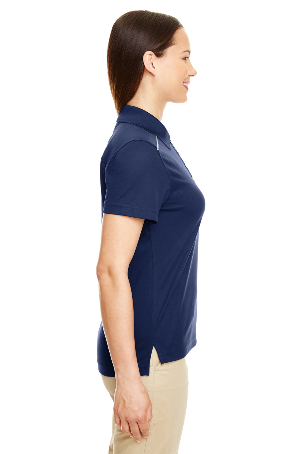 Core 365 Womens Radiant Performance Moisture Wicking Short Sleeve Polo Shirt - Classic Navy Blue