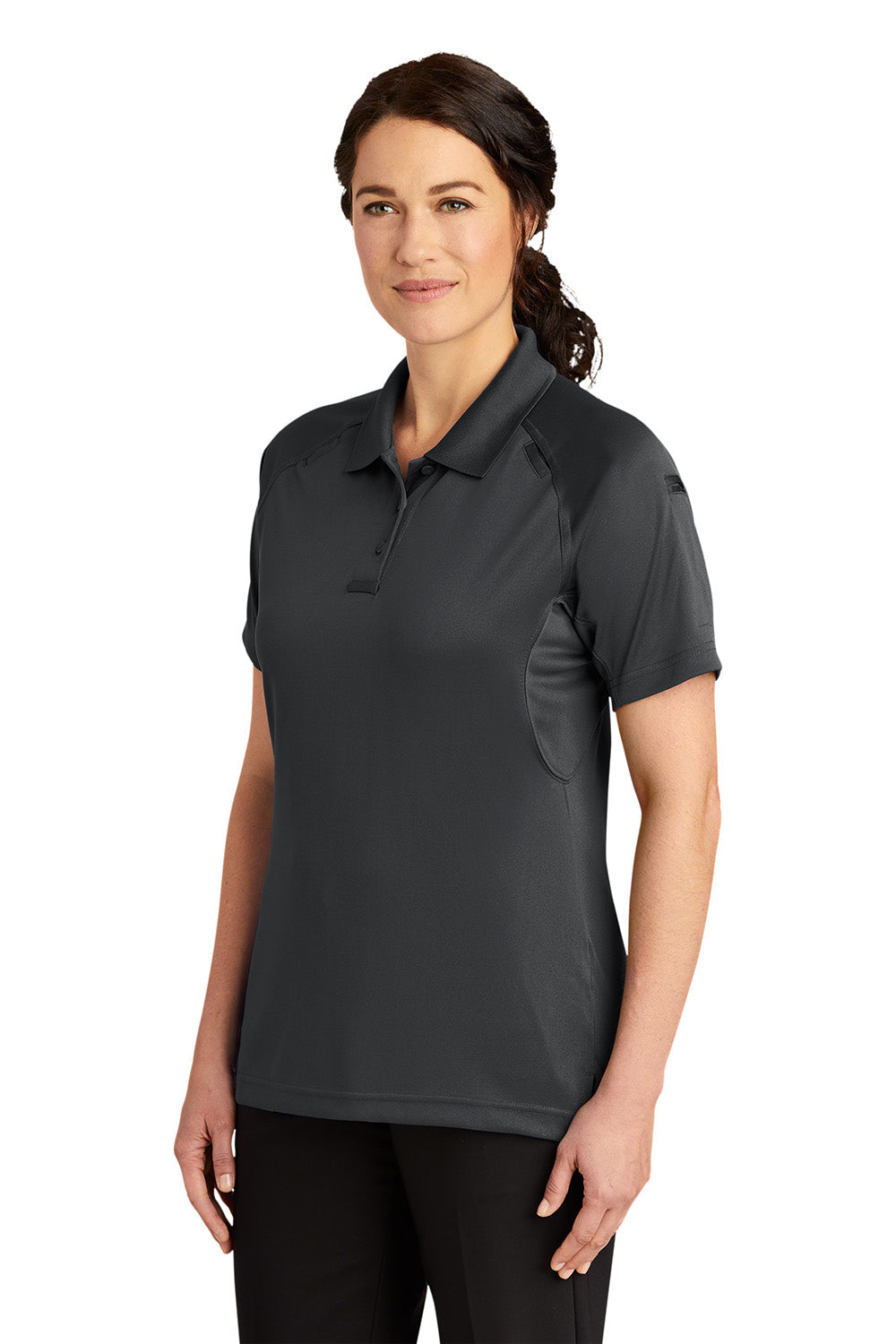 CornerStone Womens Select Tactical Moisture Wicking Short Sleeve Polo Shirt - Charcoal Grey