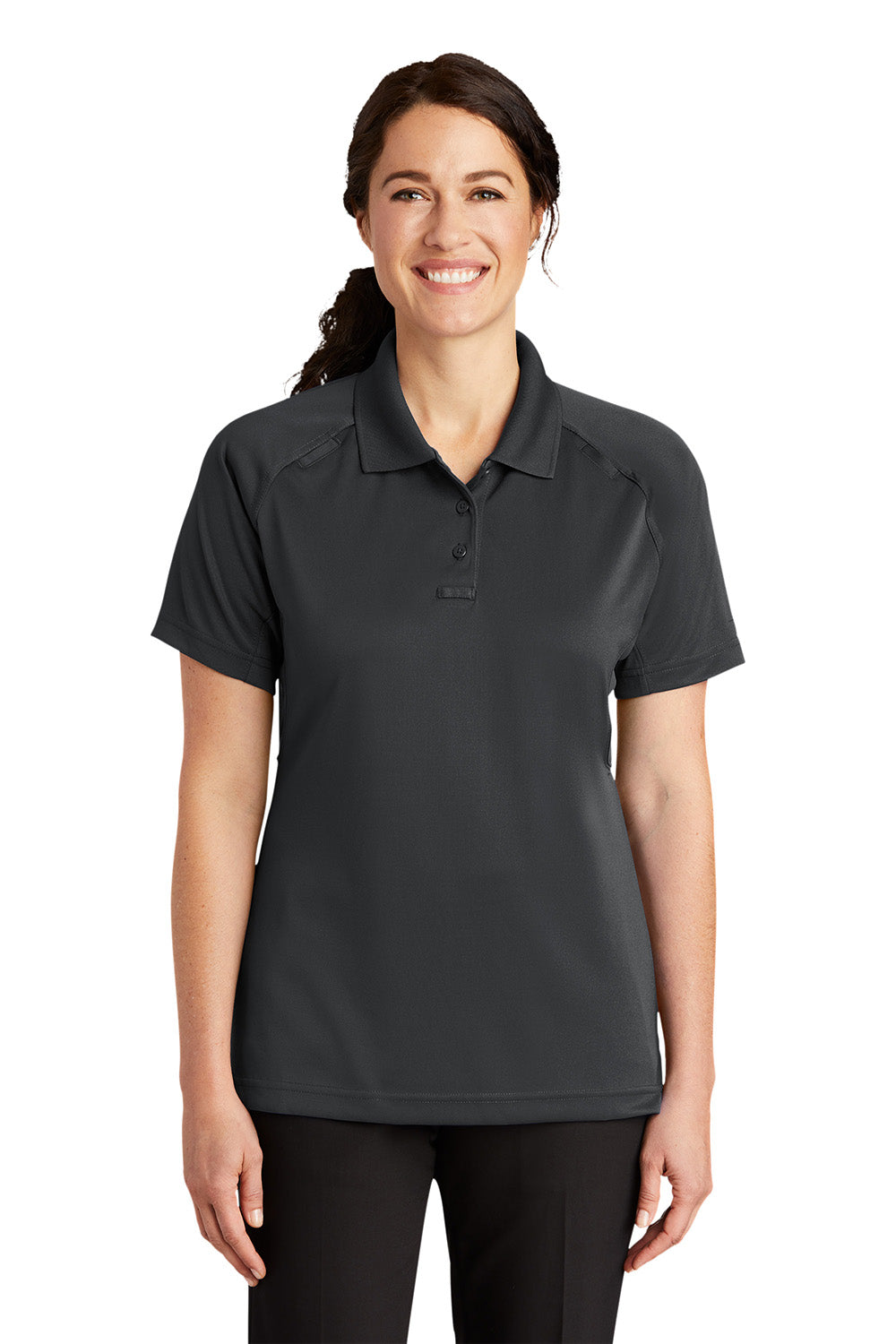 CornerStone Womens Select Tactical Moisture Wicking Short Sleeve Polo Shirt - Charcoal Grey