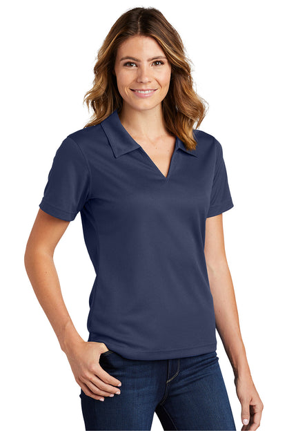 Sport-Tek Womens Dri-Mesh Moisture Wicking Short Sleeve Polo Shirt - Navy Blue