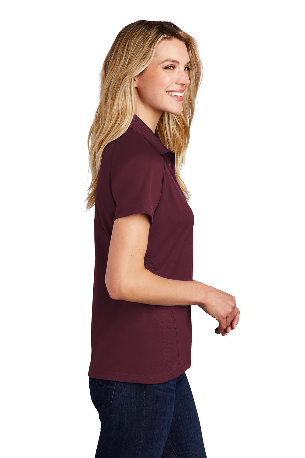 Sport-Tek Womens Dri-Mesh Moisture Wicking Short Sleeve Polo Shirt - Maroon