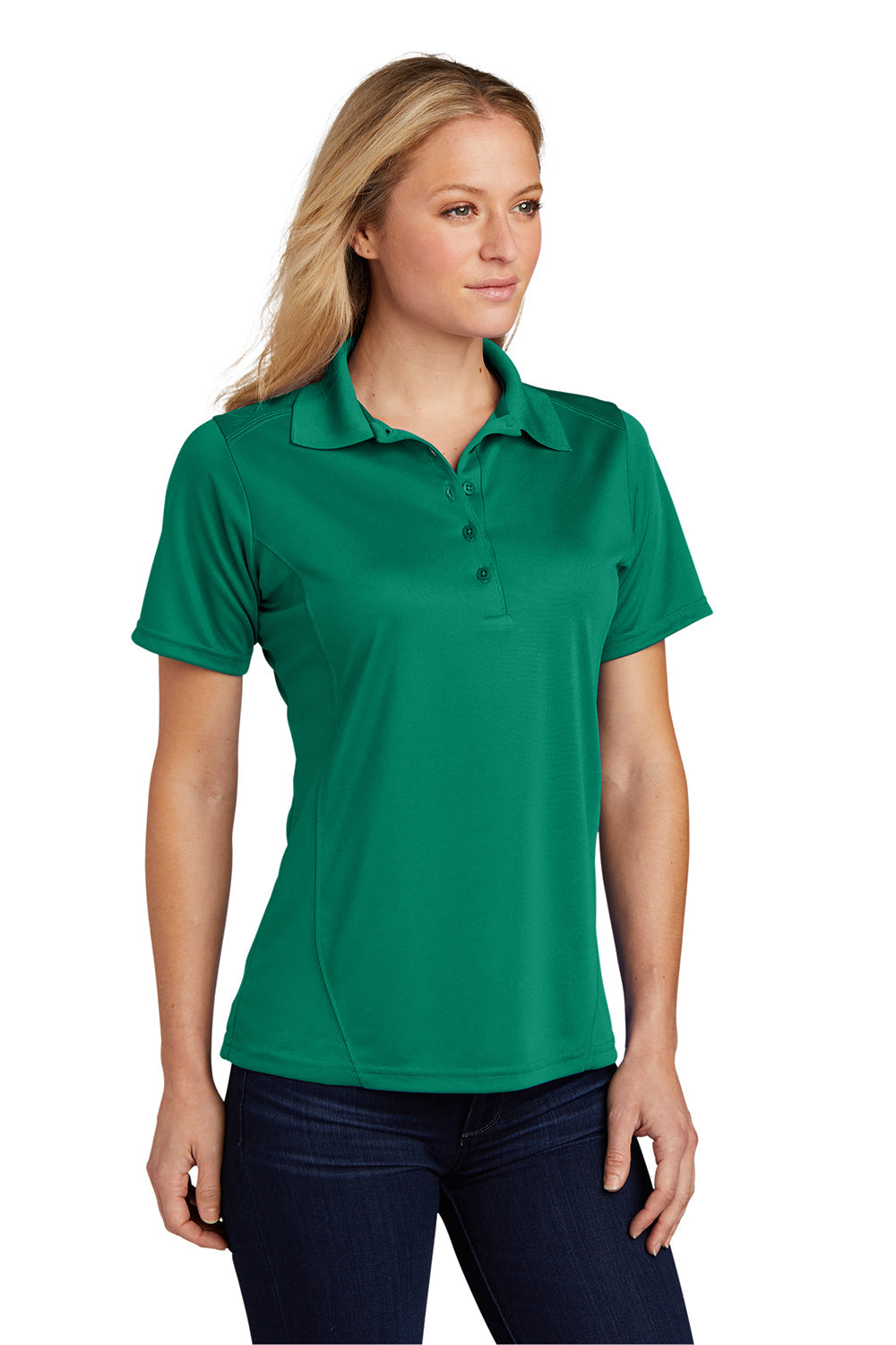 Sport-Tek Womens Dry Zone Moisture Wicking Short Sleeve Polo Shirt - Kelly Green - Closeout