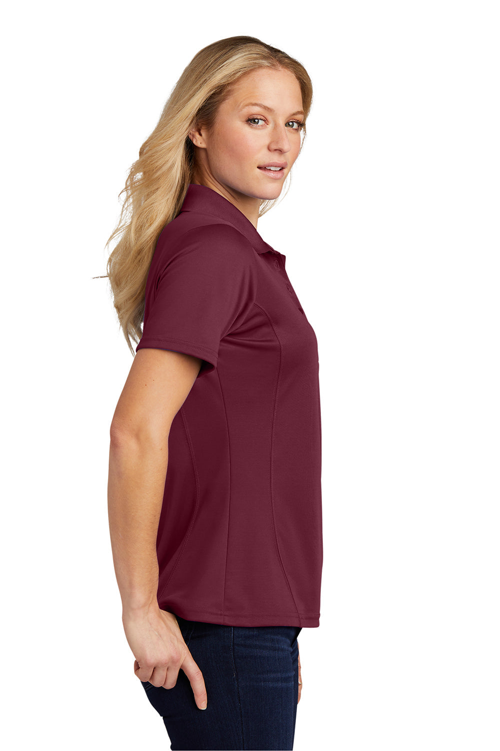 Sport-Tek Womens Dry Zone Moisture Wicking Short Sleeve Polo Shirt - Maroon