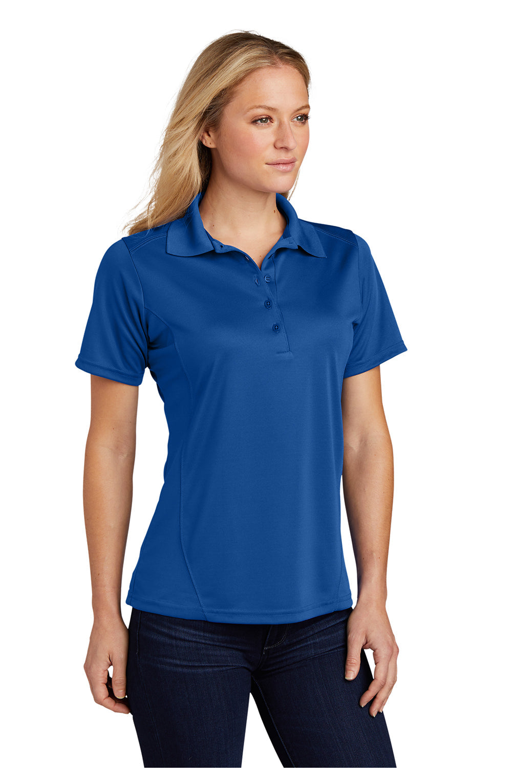 Sport-Tek Womens Dry Zone Moisture Wicking Short Sleeve Polo Shirt - True Royal Blue