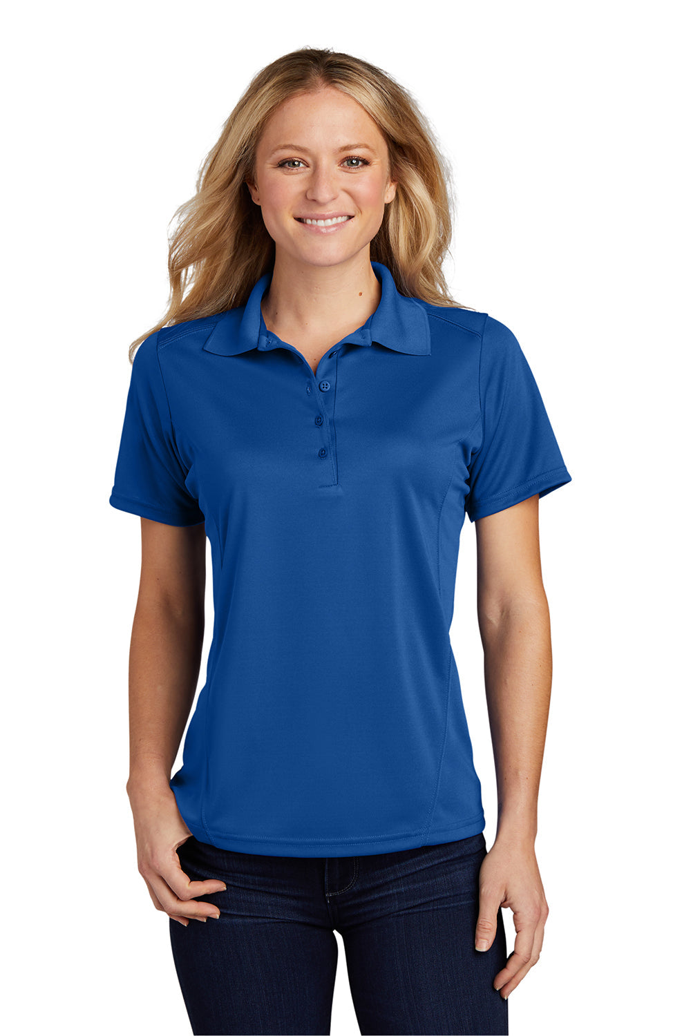 Sport-Tek Womens Dry Zone Moisture Wicking Short Sleeve Polo Shirt - True Royal Blue