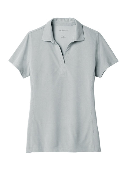 Port Authority Womens Oxford Moisture Wicking Short Sleeve Polo Shirt - Gusty Grey - Closeout