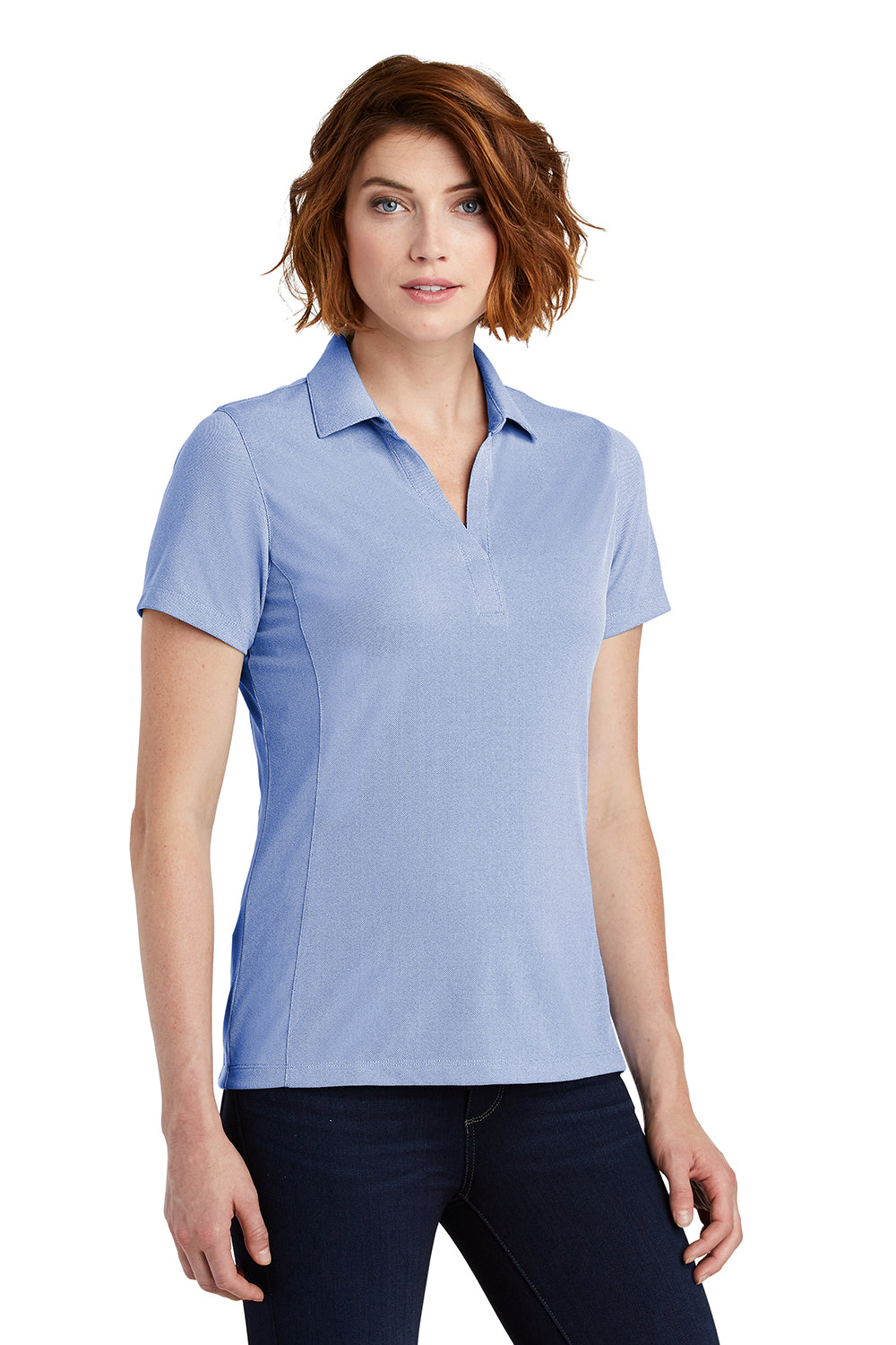 Port Authority Womens Oxford Moisture Wicking Short Sleeve Polo Shirt - True Royal Blue - Closeout