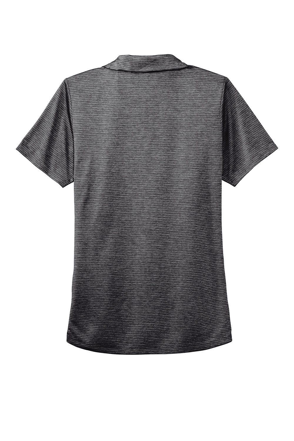 Port Authority Womens Moisture Wicking Shadow Stripe Short Sleeve Polo Shirt - Deep Black - Closeout