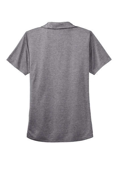 Port Authority Womens Moisture Wicking Shadow Stripe Short Sleeve Polo Shirt - Shadow Grey - Closeout