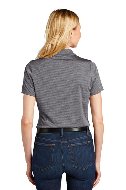 Port Authority Womens Moisture Wicking Shadow Stripe Short Sleeve Polo Shirt - Shadow Grey - Closeout