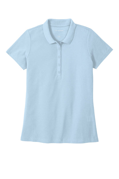 Port Authority Womens React SuperPro Snag Resistant Short Sleeve Polo Shirt - Cloud Blue - Closeout