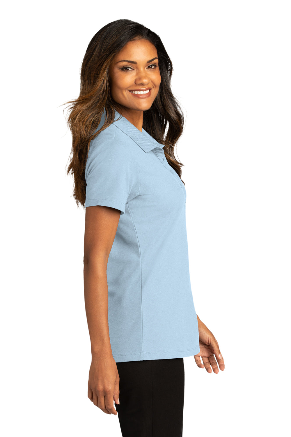 Port Authority Womens React SuperPro Snag Resistant Short Sleeve Polo Shirt - Cloud Blue - Closeout