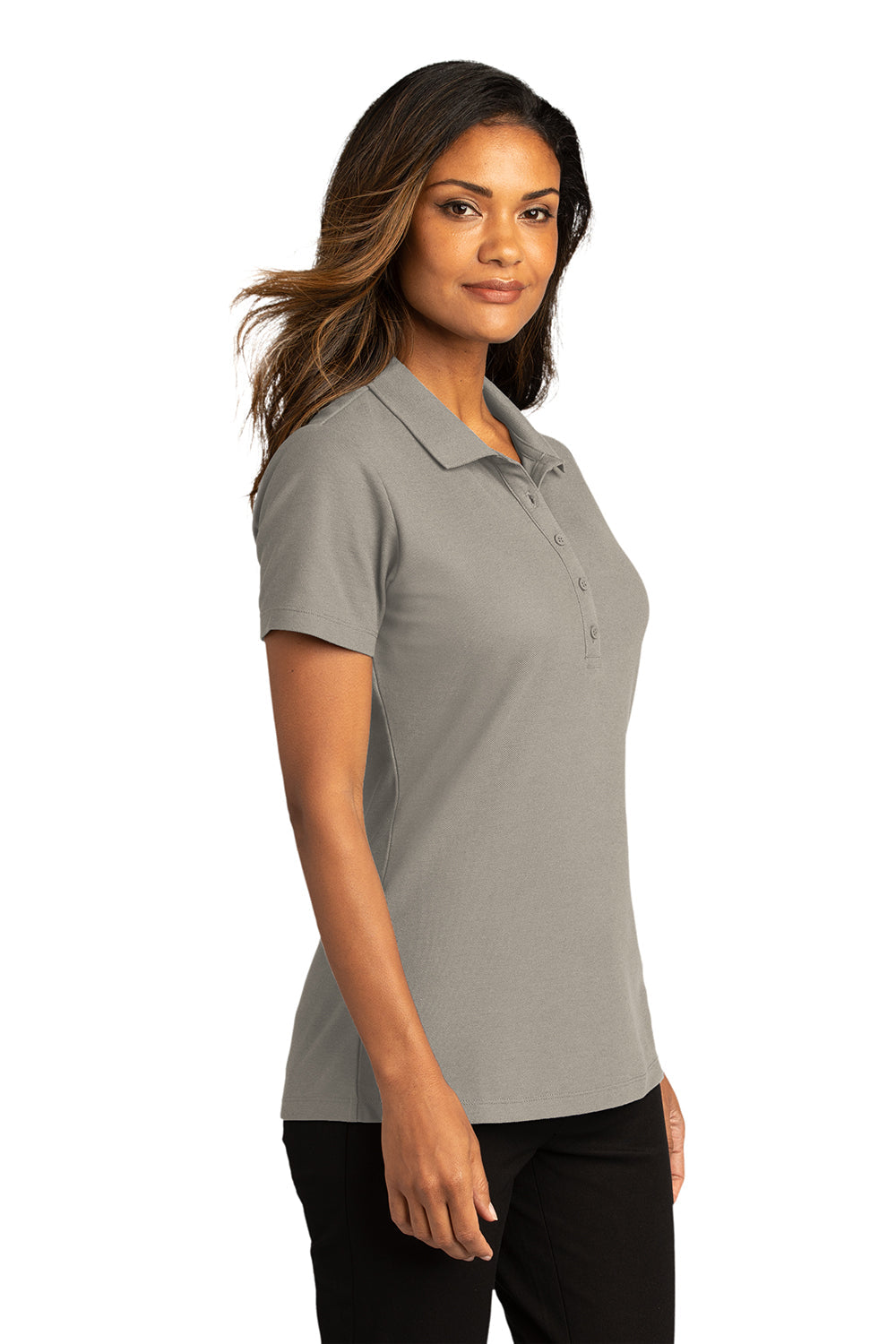 Port Authority Womens React SuperPro Snag Resistant Short Sleeve Polo Shirt - Gusty Grey