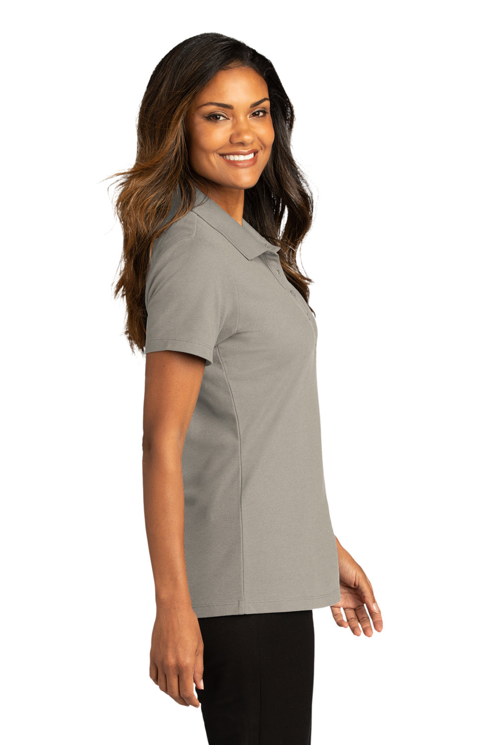 Port Authority Womens React SuperPro Snag Resistant Short Sleeve Polo Shirt - Gusty Grey