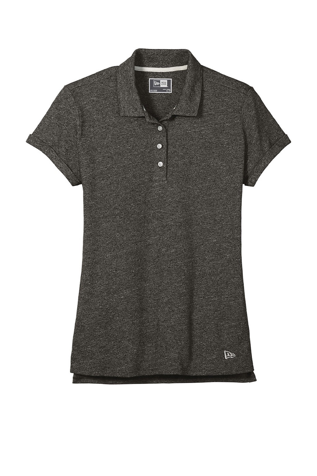 New Era Womens Slub Twist Short Sleeve Polo Shirt - Black Twist