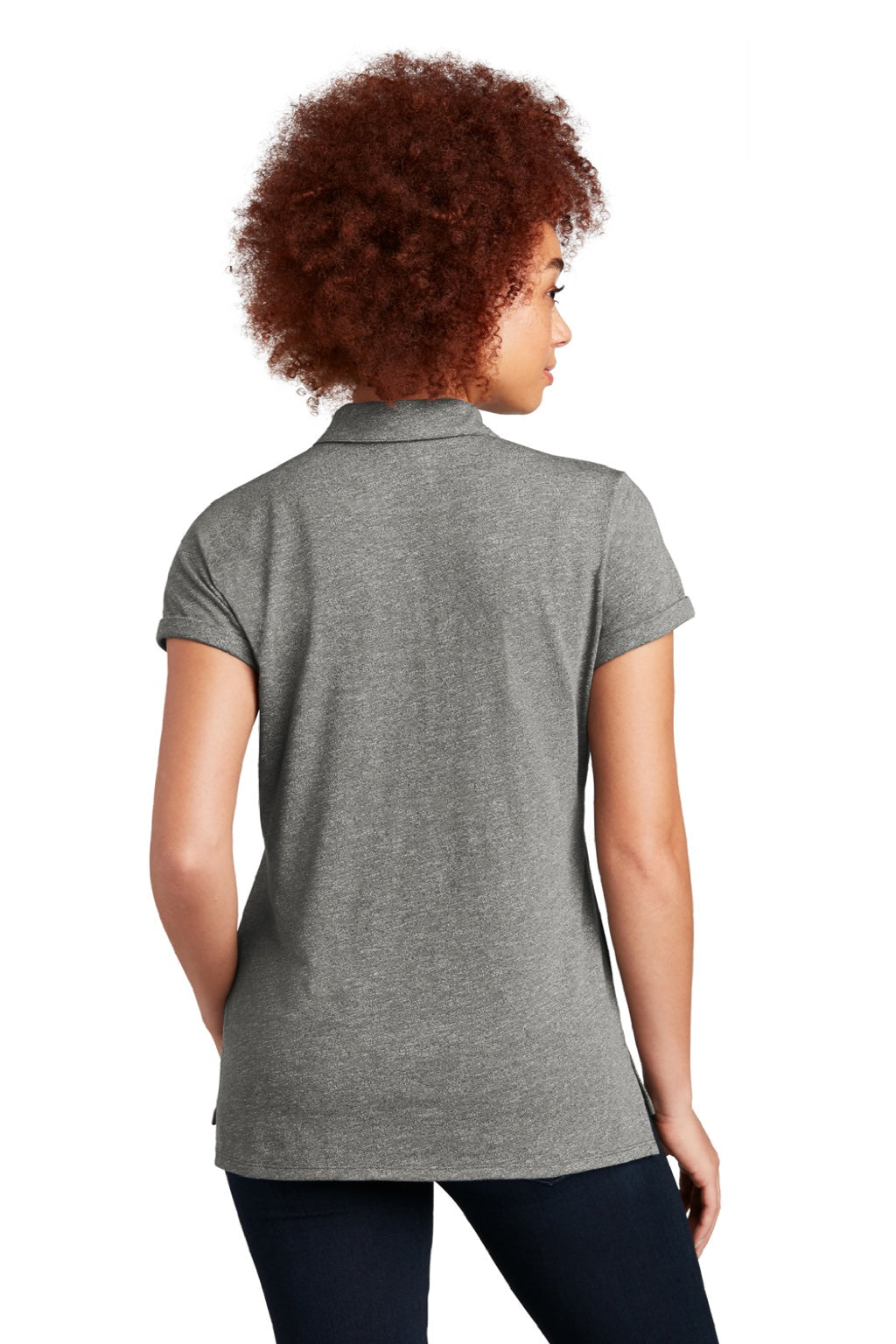 New Era Womens Slub Twist Short Sleeve Polo Shirt - Shadow Grey Twist