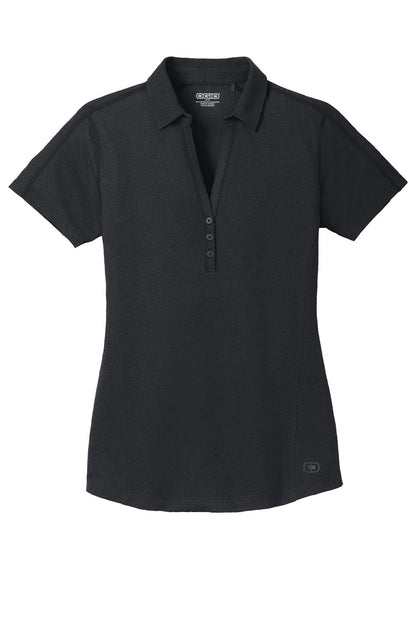 Ogio Womens Onyx Moisture Wicking Short Sleeve Polo Shirt - Blacktop