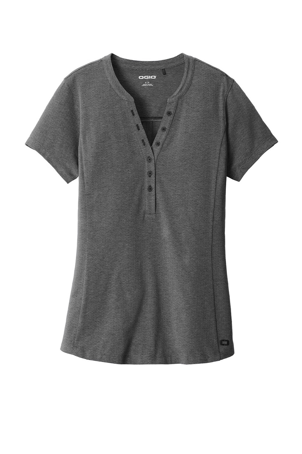 Ogio Womens Tread Moisture Wicking Short Sleeve Polo Shirt - Heather Blacktop