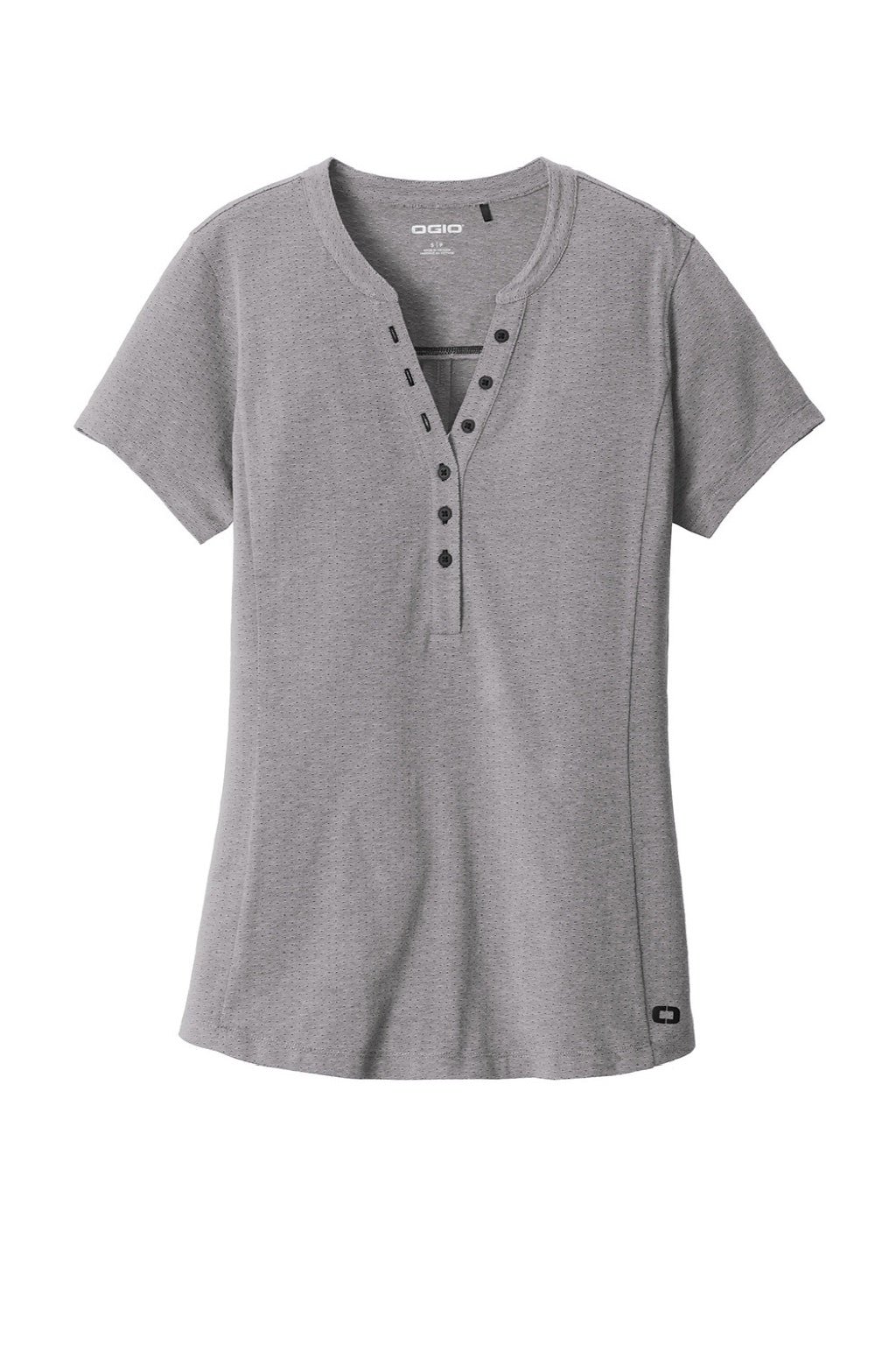Ogio Womens Tread Moisture Wicking Short Sleeve Polo Shirt - Heather Grey