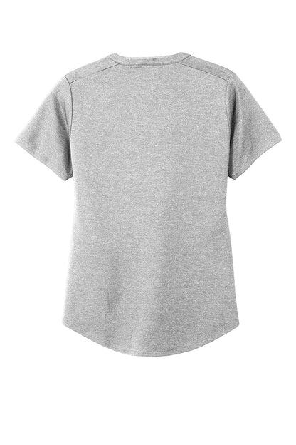 Sport-Tek Womens Endeavor Moisture Wicking Short Sleeve Polo Shirt - Heather Light Grey - Closeout