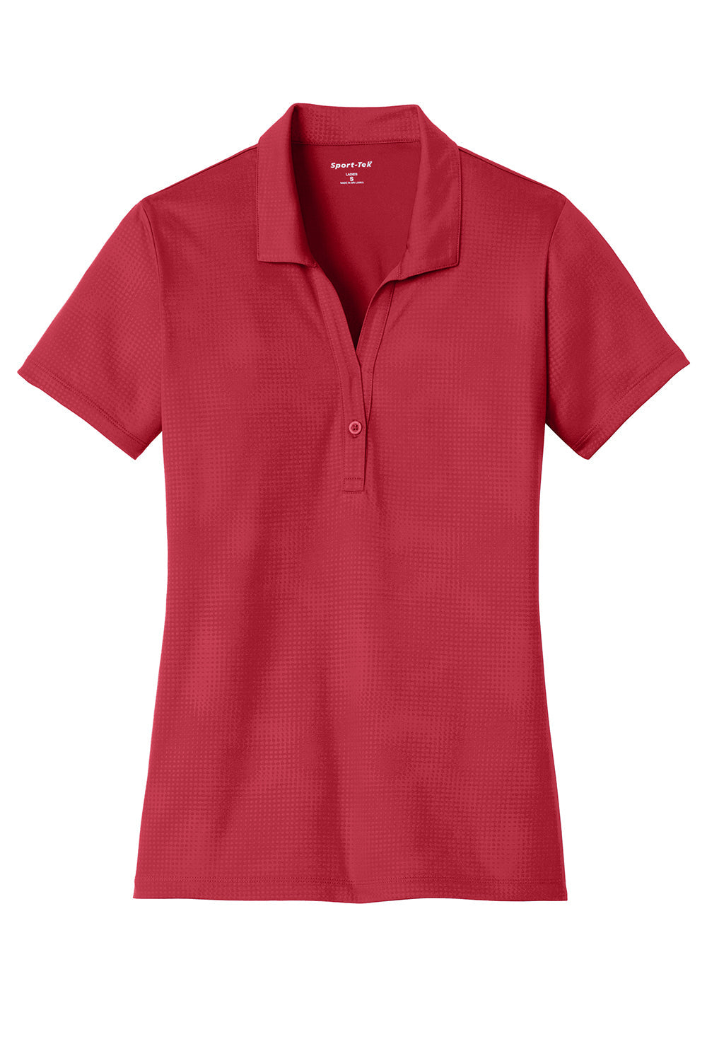 Sport-Tek Womens Tough Moisture Wicking Short Sleeve Polo Shirt - Deep Red - Closeout
