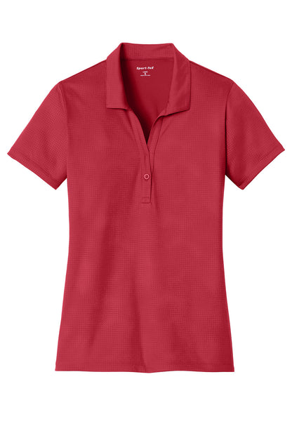 Sport-Tek Womens Tough Moisture Wicking Short Sleeve Polo Shirt - Deep Red - Closeout