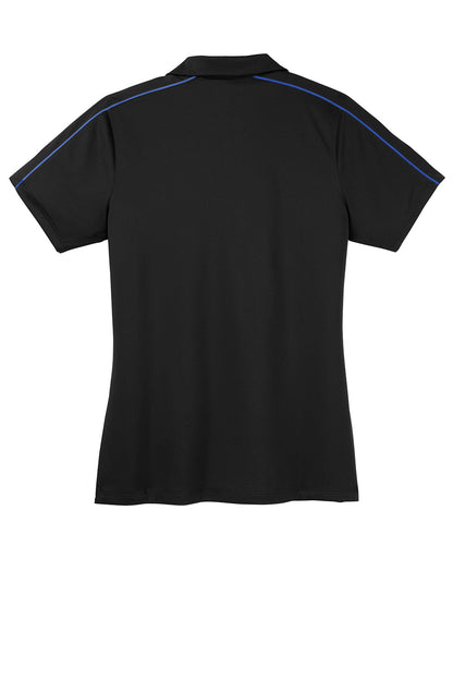 Sport-Tek Womens Sport-Wick Moisture Wicking Short Sleeve Polo Shirt - Black/True Royal Blue - Closeout