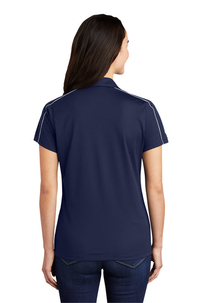 Sport-Tek Womens Sport-Wick Moisture Wicking Short Sleeve Polo Shirt - True Navy Blue/White - Closeout