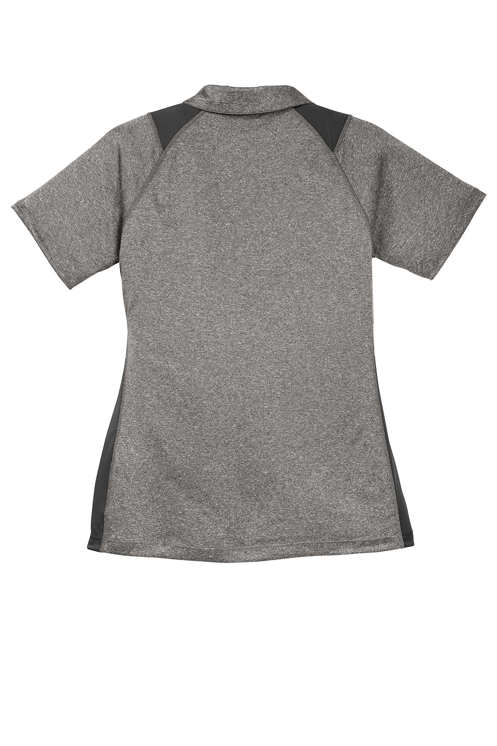Sport-Tek Womens Heather Contender Moisture Wicking Short Sleeve Polo Shirt - Heather Vintage Grey/Black