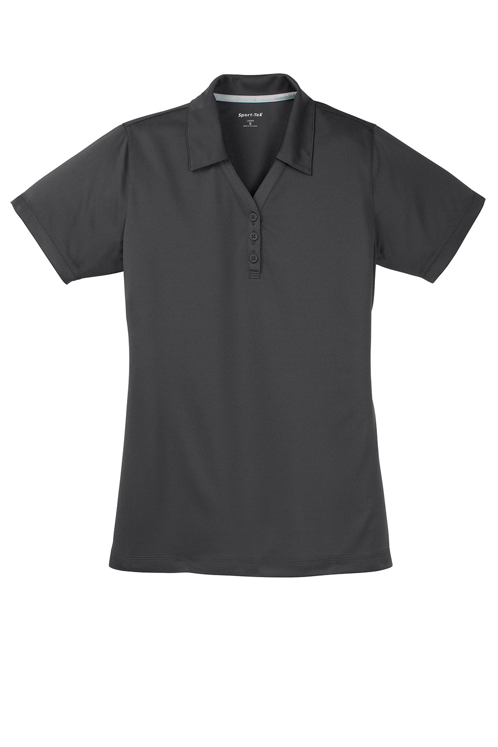 Sport-Tek Womens Micro-Mesh Moisture Wicking Short Sleeve Polo Shirt - Iron Grey
