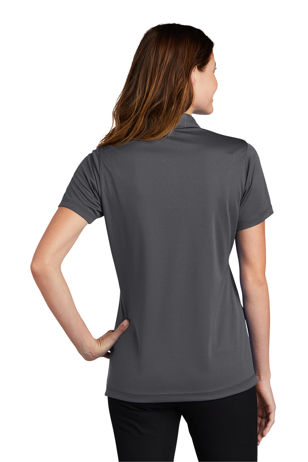 Sport-Tek Womens Micro-Mesh Moisture Wicking Short Sleeve Polo Shirt - Iron Grey