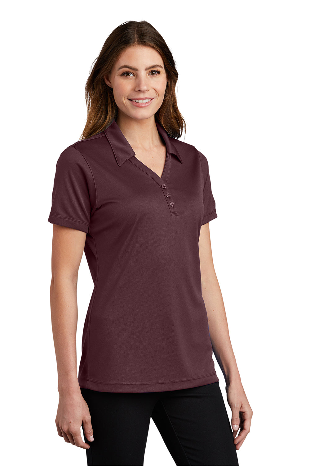Sport-Tek Womens Micro-Mesh Moisture Wicking Short Sleeve Polo Shirt - Maroon