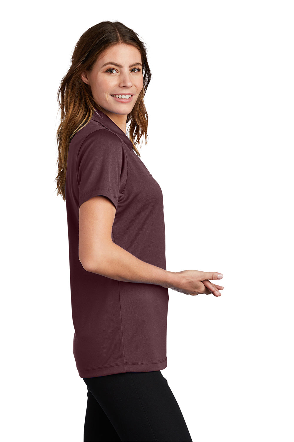 Sport-Tek Womens Micro-Mesh Moisture Wicking Short Sleeve Polo Shirt - Maroon