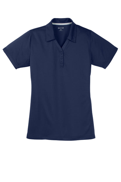 Sport-Tek Womens Micro-Mesh Moisture Wicking Short Sleeve Polo Shirt - True Navy Blue