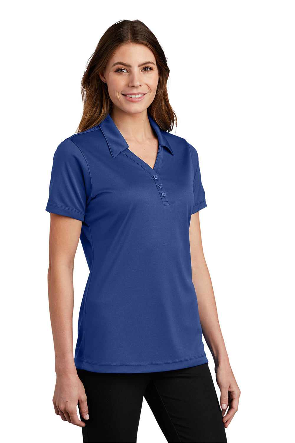 Sport-Tek Womens Micro-Mesh Moisture Wicking Short Sleeve Polo Shirt - True Royal Blue