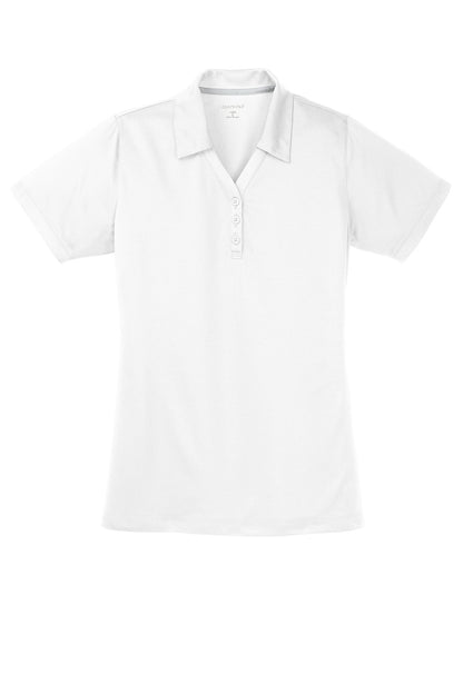 Sport-Tek Womens Micro-Mesh Moisture Wicking Short Sleeve Polo Shirt - White