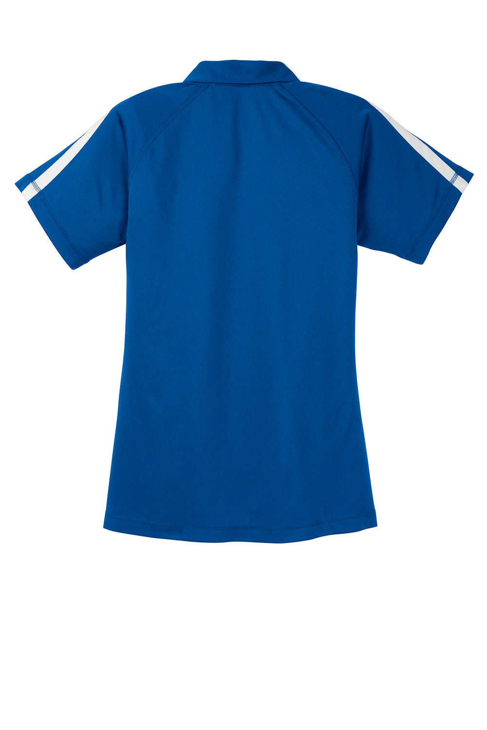 Sport-Tek Womens Micro-Mesh Moisture Wicking Short Sleeve Polo Shirt - True Royal Blue/White