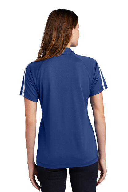 Sport-Tek Womens Micro-Mesh Moisture Wicking Short Sleeve Polo Shirt - True Royal Blue/White