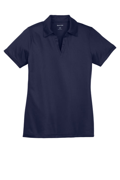 Sport-Tek Womens Active Mesh Moisture Wicking Short Sleeve Polo Shirt - True Navy Blue