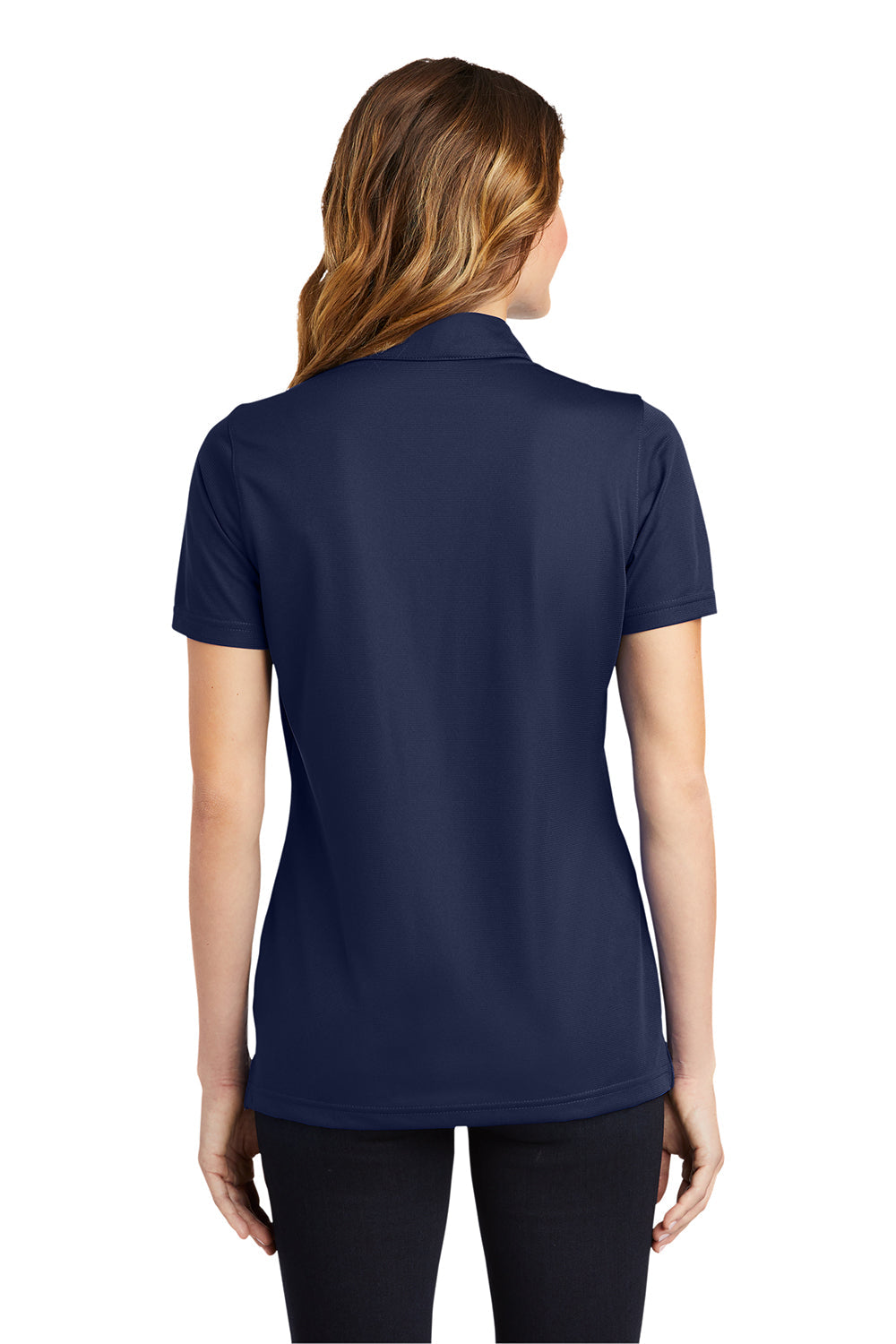 Sport-Tek Womens Active Mesh Moisture Wicking Short Sleeve Polo Shirt - True Navy Blue