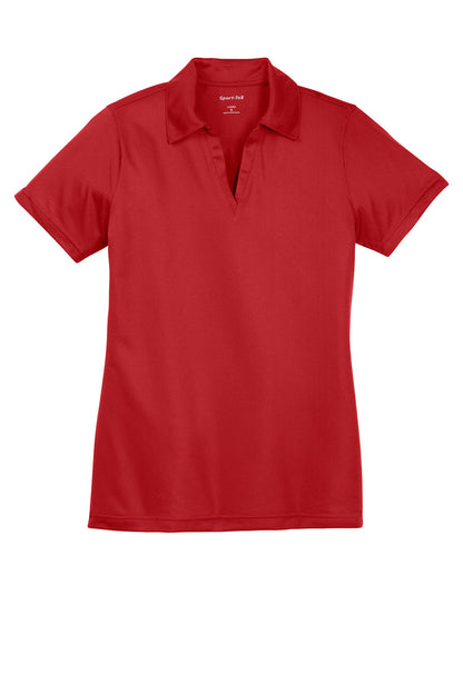 Sport-Tek Womens Active Mesh Moisture Wicking Short Sleeve Polo Shirt - True Red